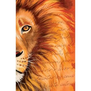 BÍBLIA ARC 860 LEÃO LARANJA - LETRA NORMAL: ALMEIDA REVISTA E CORRIGIDA
